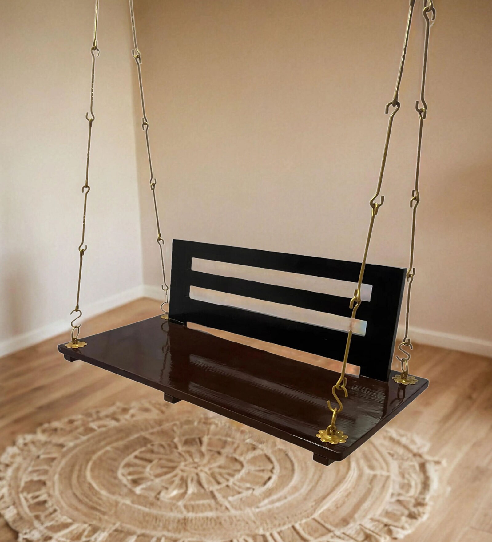 M-58 Teak Wood Swing In Rosewood Finish