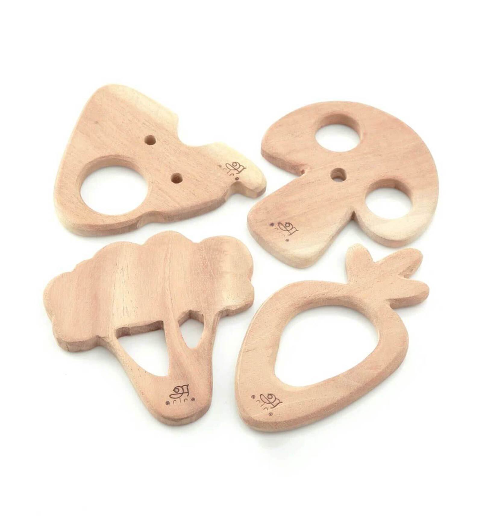 Wooden Teethers-Vegetables in Natural Finish