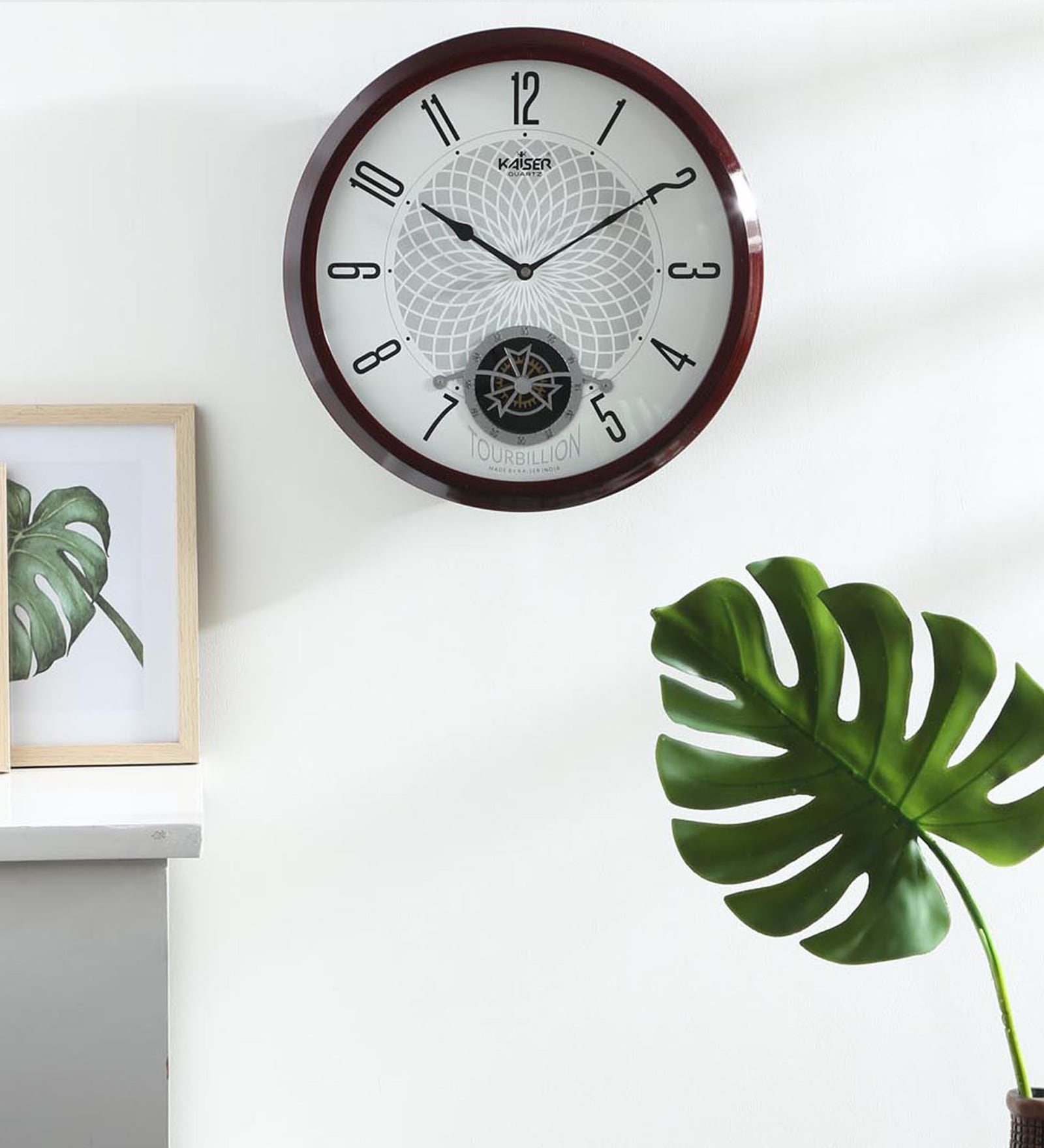Wooden Wall Clock In Rosewood
