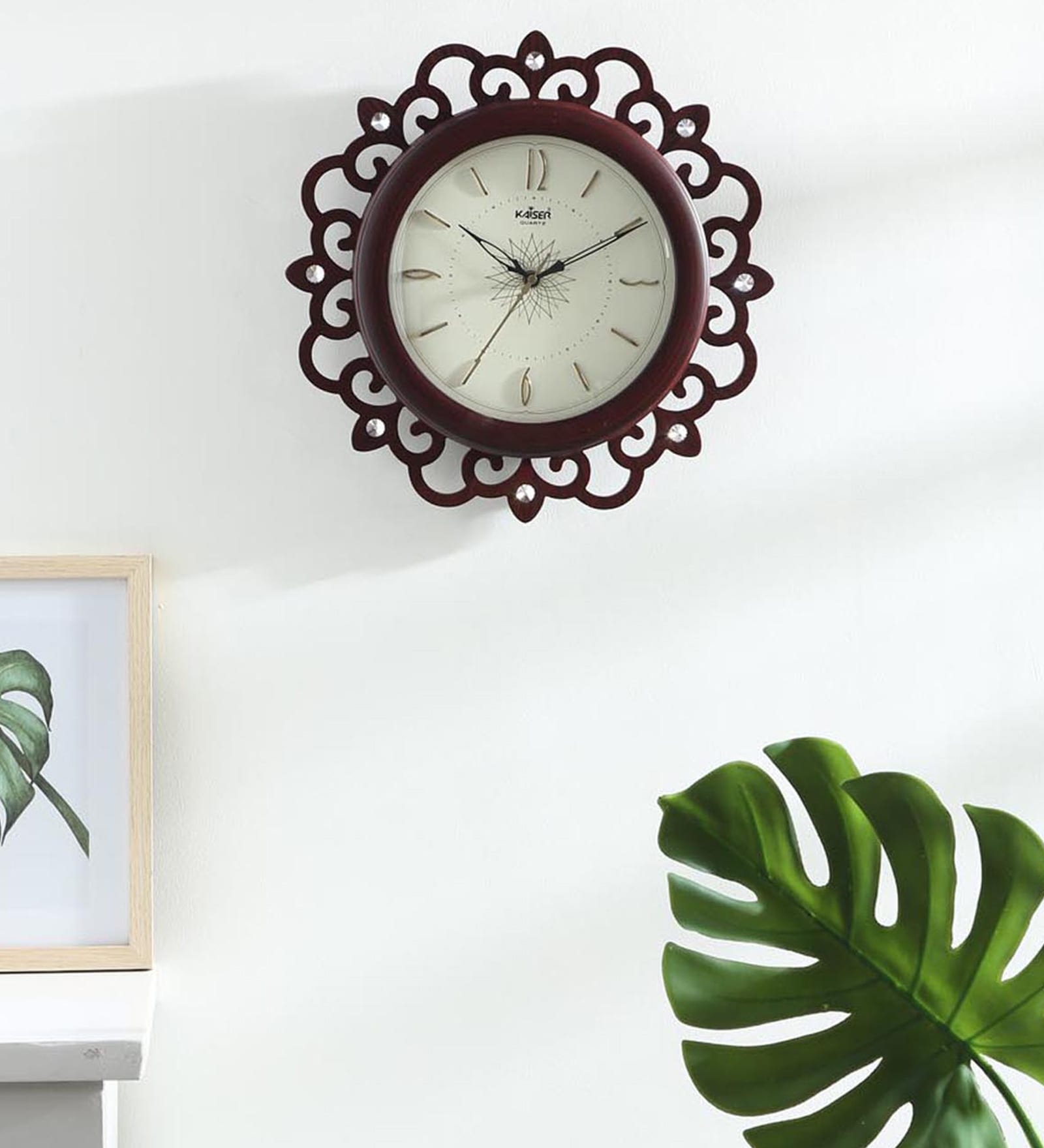 Eternal Wooden Traditional Wall Clock In Rosewood Finish