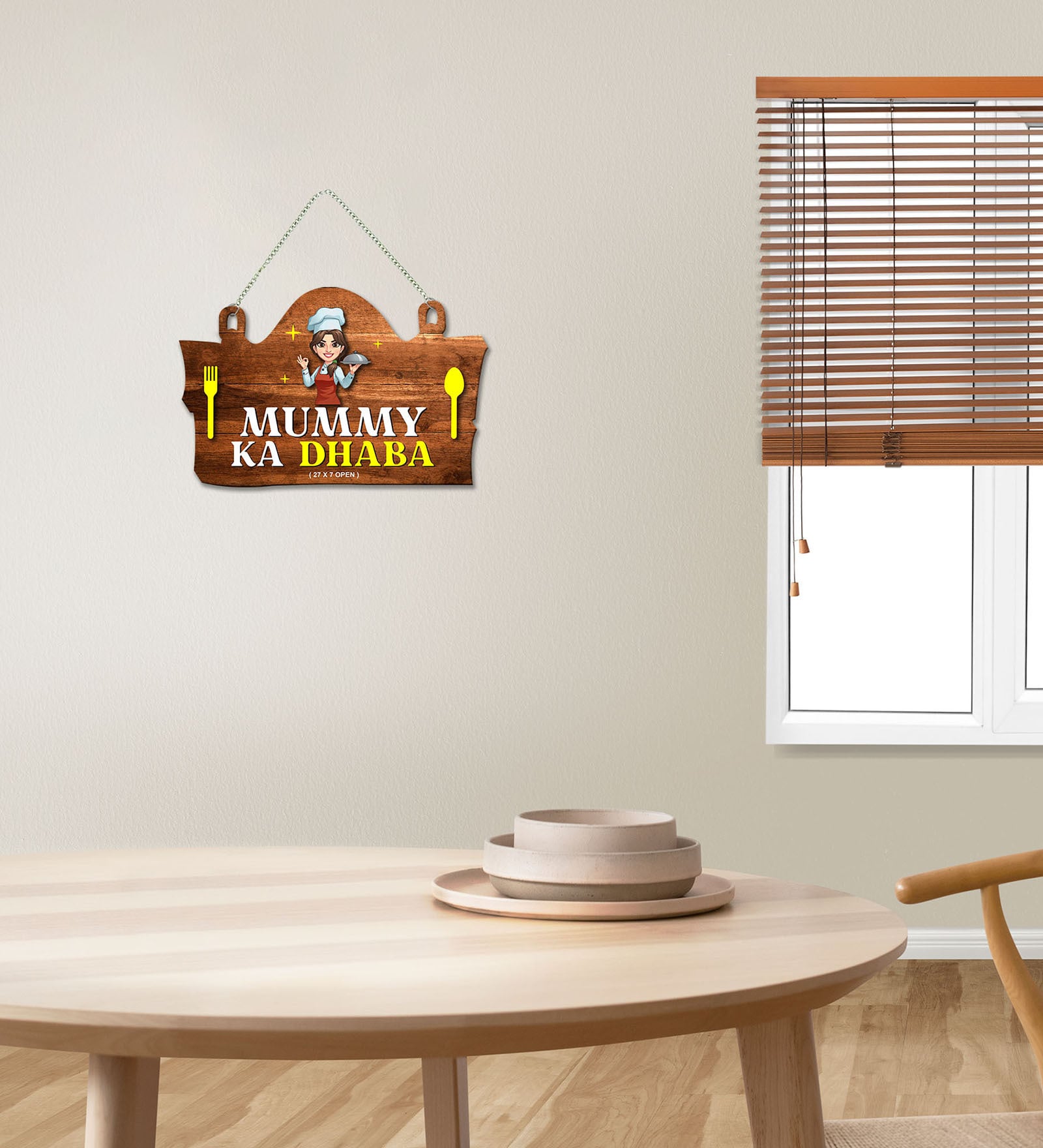 Mummy Ka Dhaba Funny Wooden Wall Hanging
