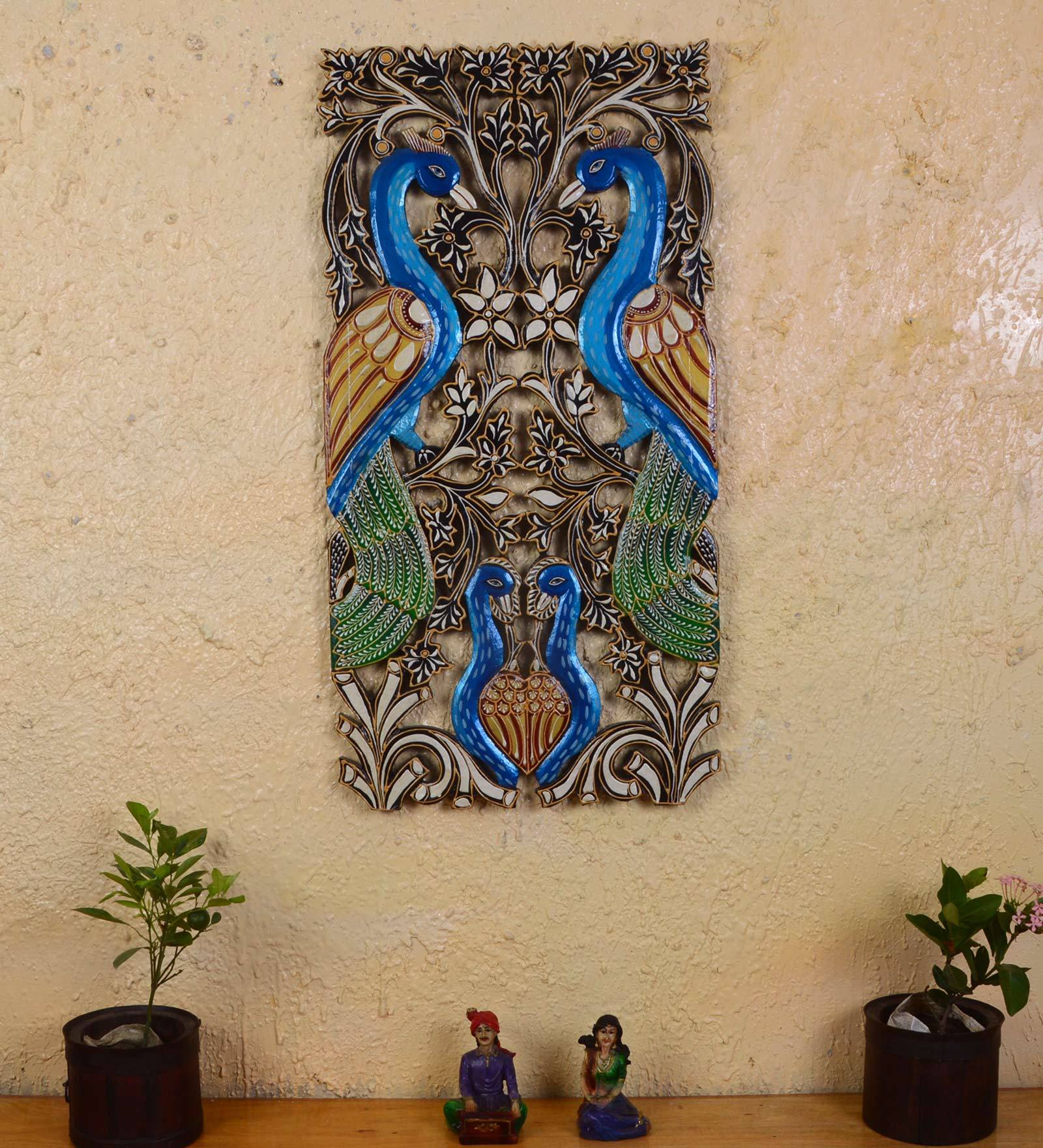 Wooden Wall Mural In Blue