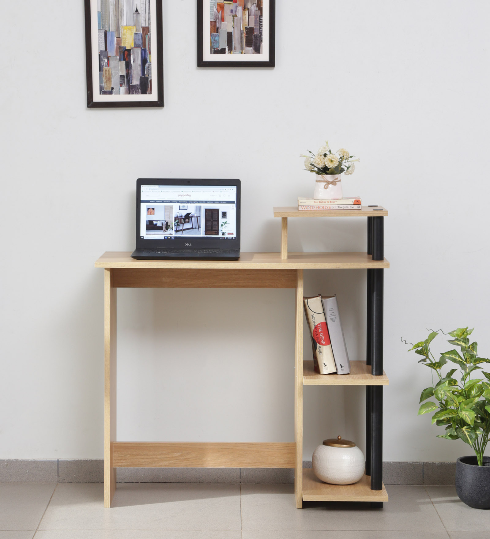 Woodit Writing Tables In Intel Beige Finish