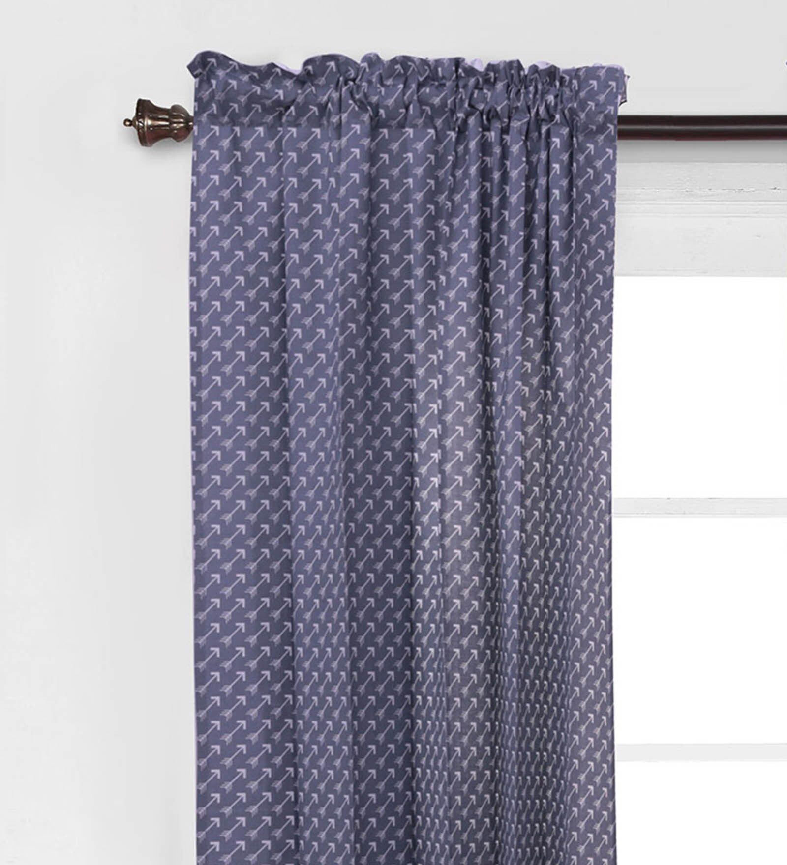 Buy Woodland Arrows Window Curtain in GreySet of 2 pc by Bacati at 8