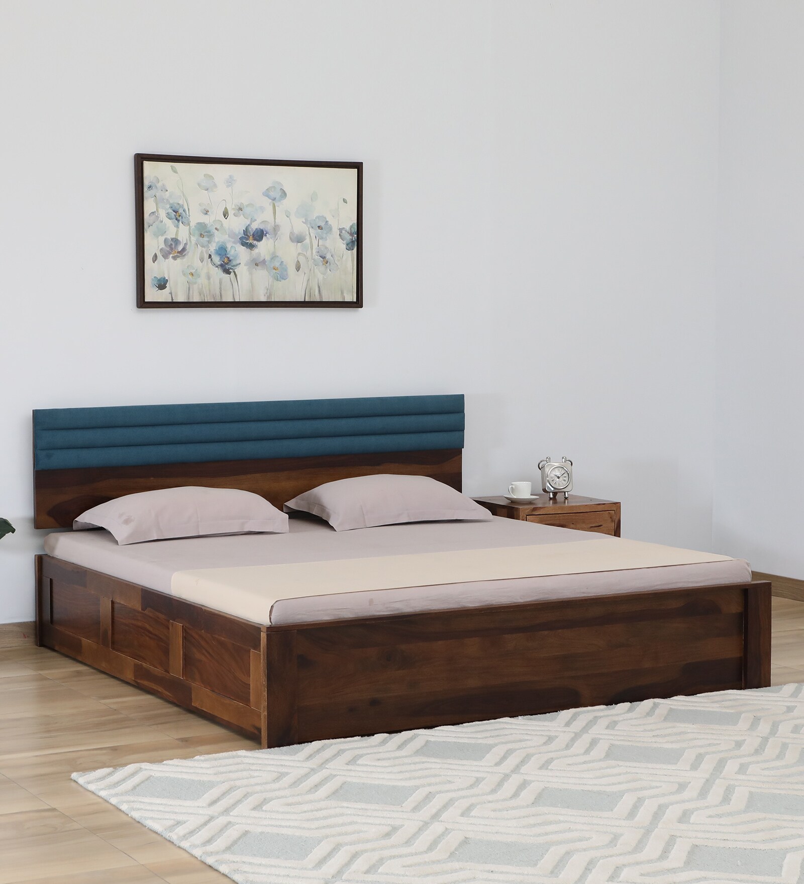 Buy Woodland Retreat Sheesham Wood King Size Bed With Box Storage In ...