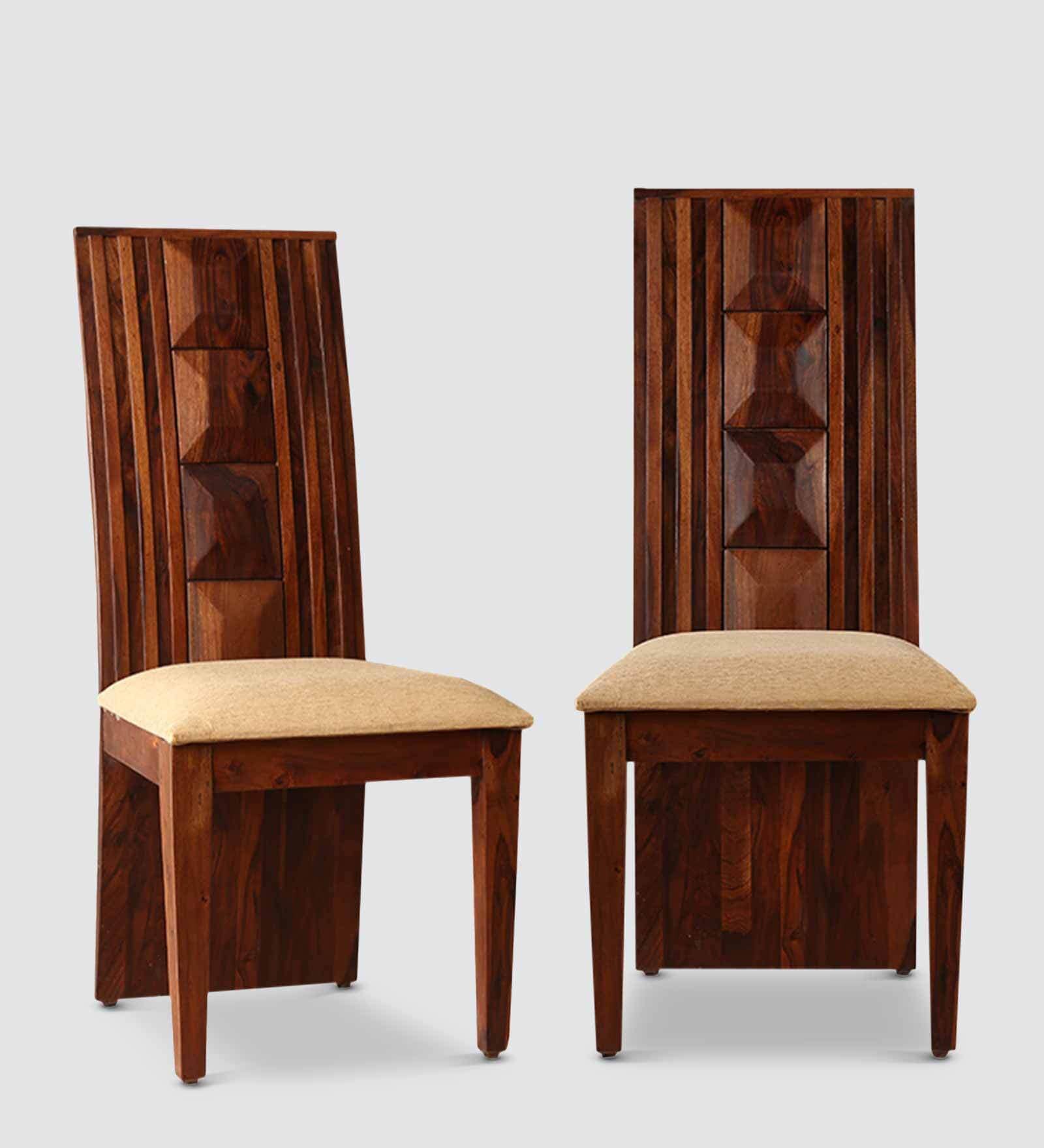 Woodrow Sheesham Wood Dining Chairs in Honey Finish Set Of 2