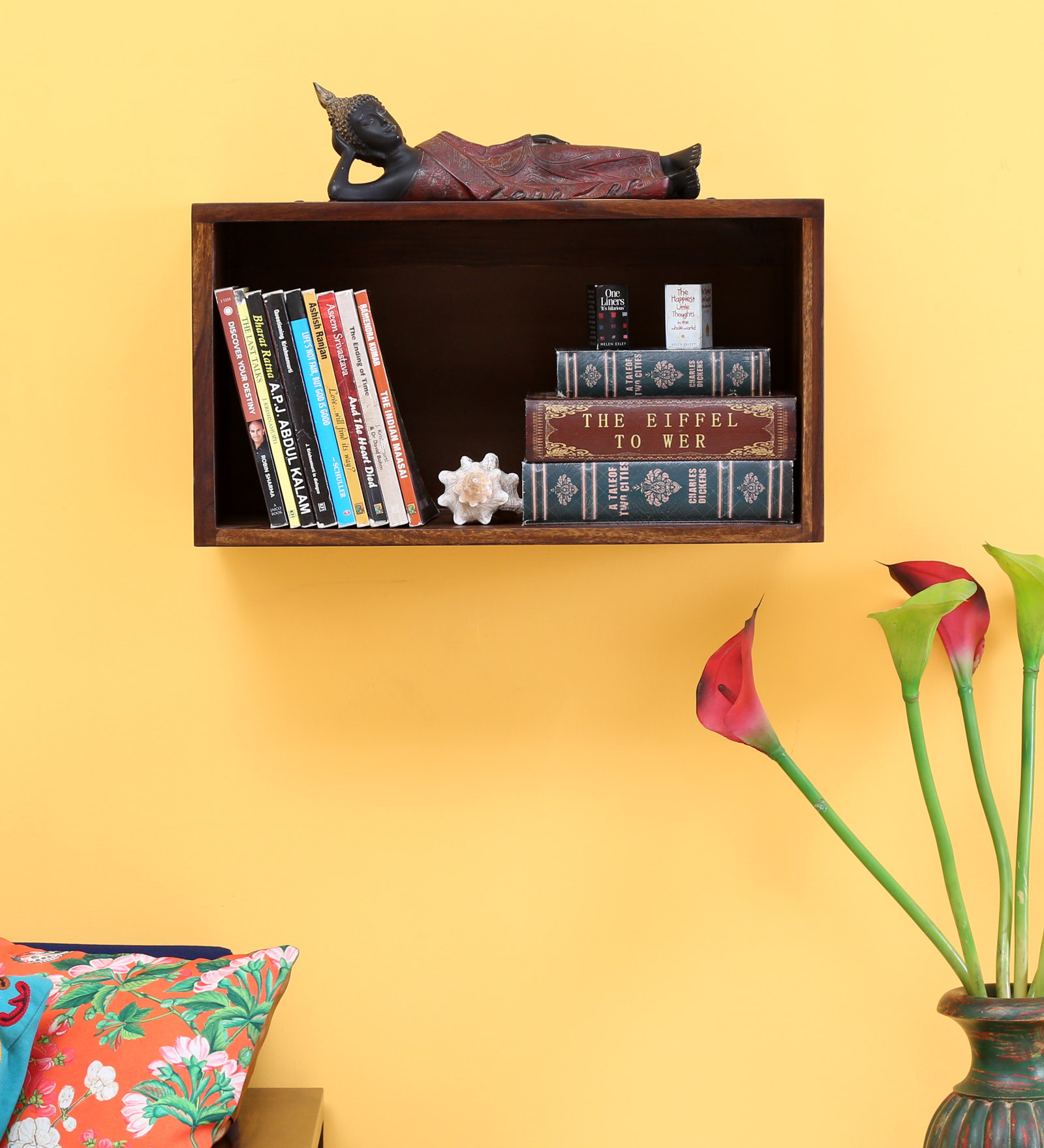 Buy Woodway Solid Wood Wall Shelf in Brown Colour Woodsworth By Pepperfry at 25 OFF by