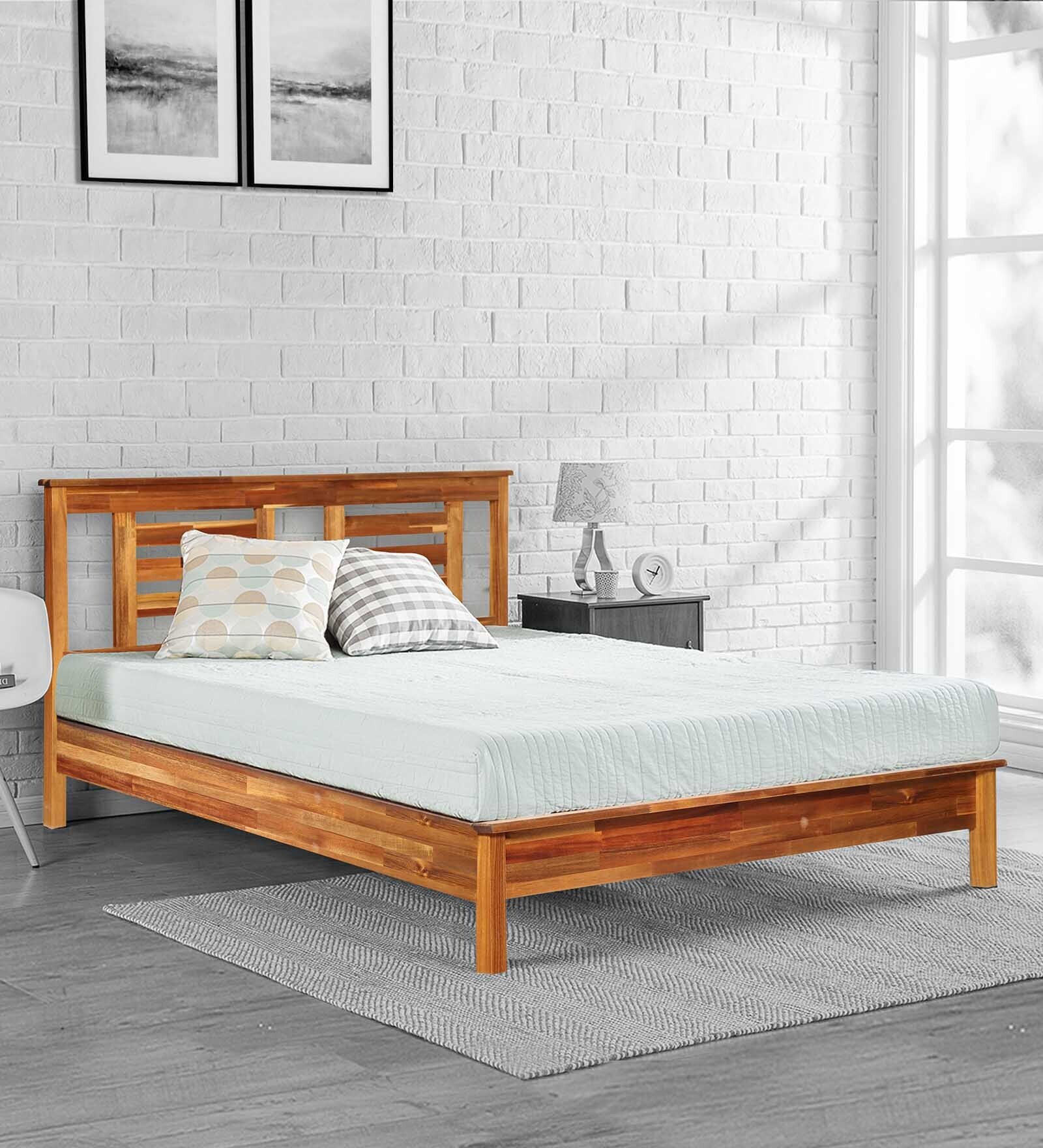 Buy Woody Solid Wood King Size Bed in Natural Wood Finish at 30% OFF by ...