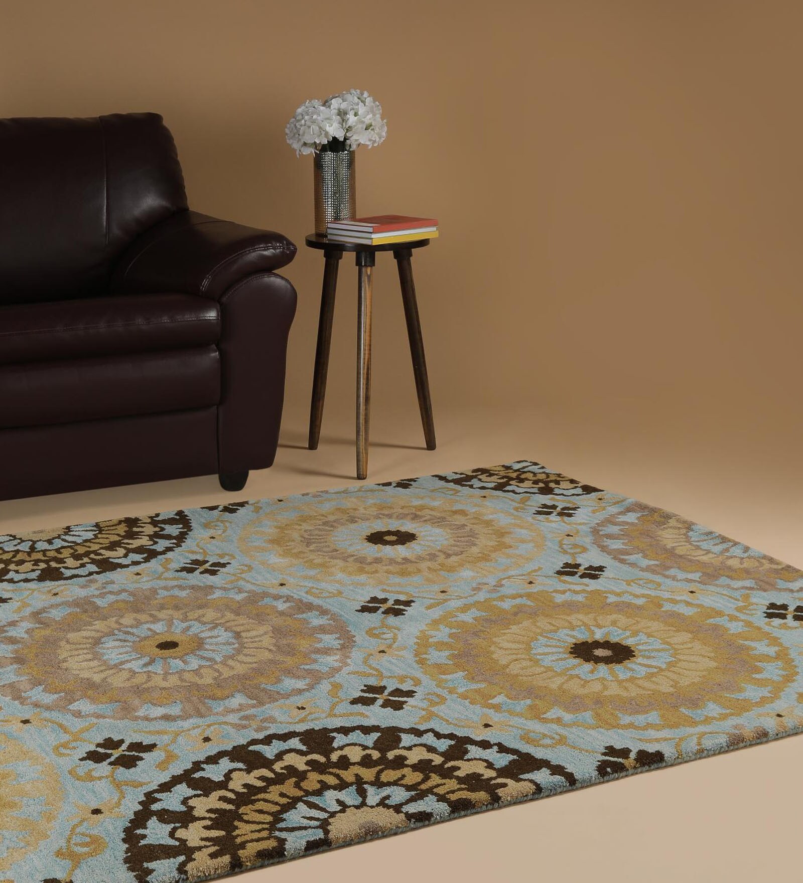 Buy Oriental Pattern Wool Hand Tufted 5 X 8 Feet Carpet By Sanded Edge Smartly Priced at 39