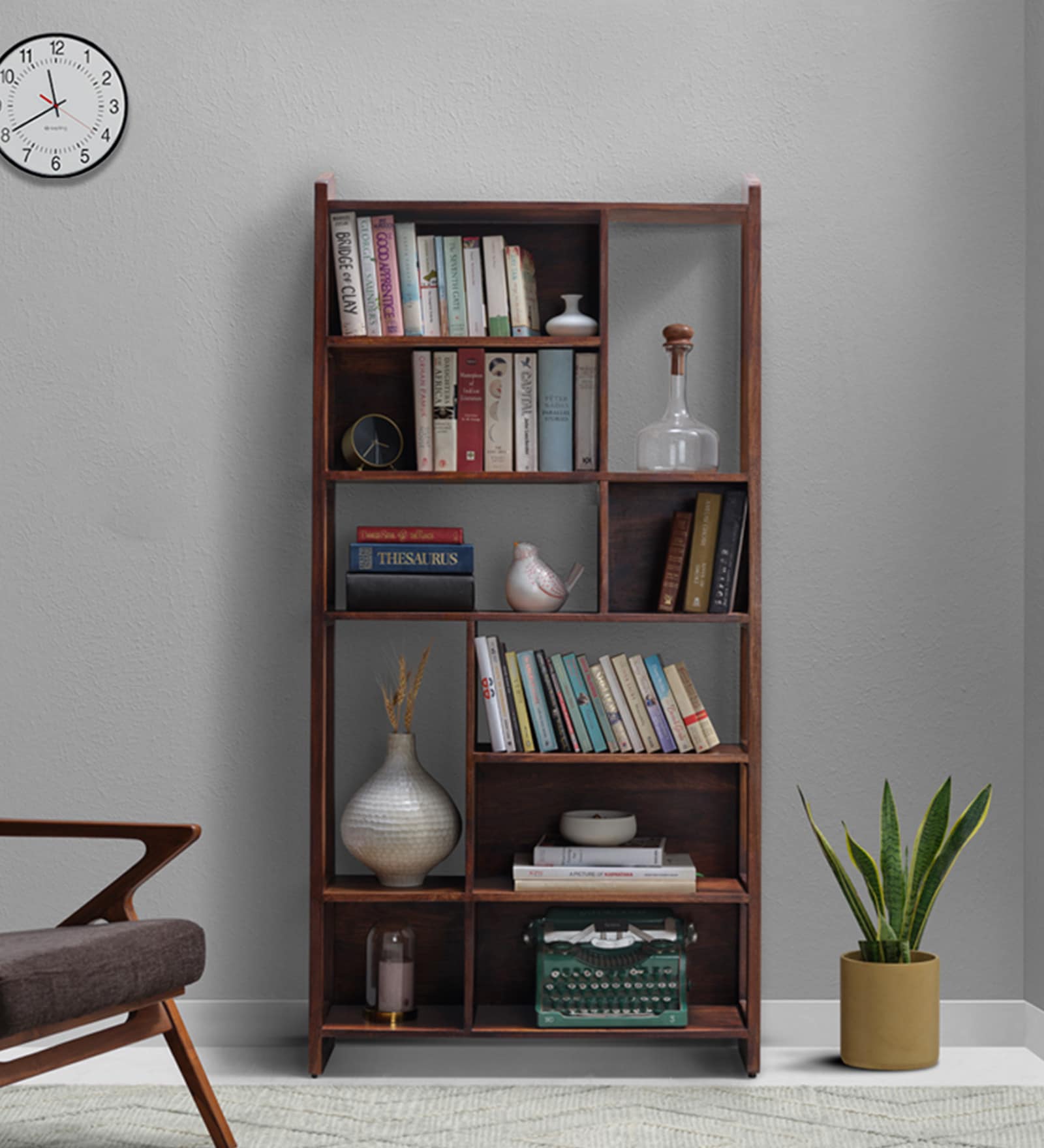 Buy Wordle Sheesham Wood Book Shelf in Provincial Teak Finish at 25