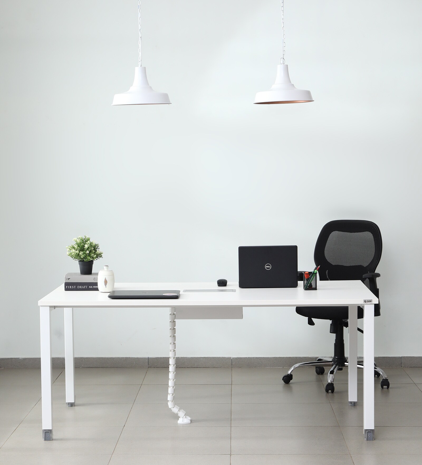 Cove Workstation Desk In Everest White Finish