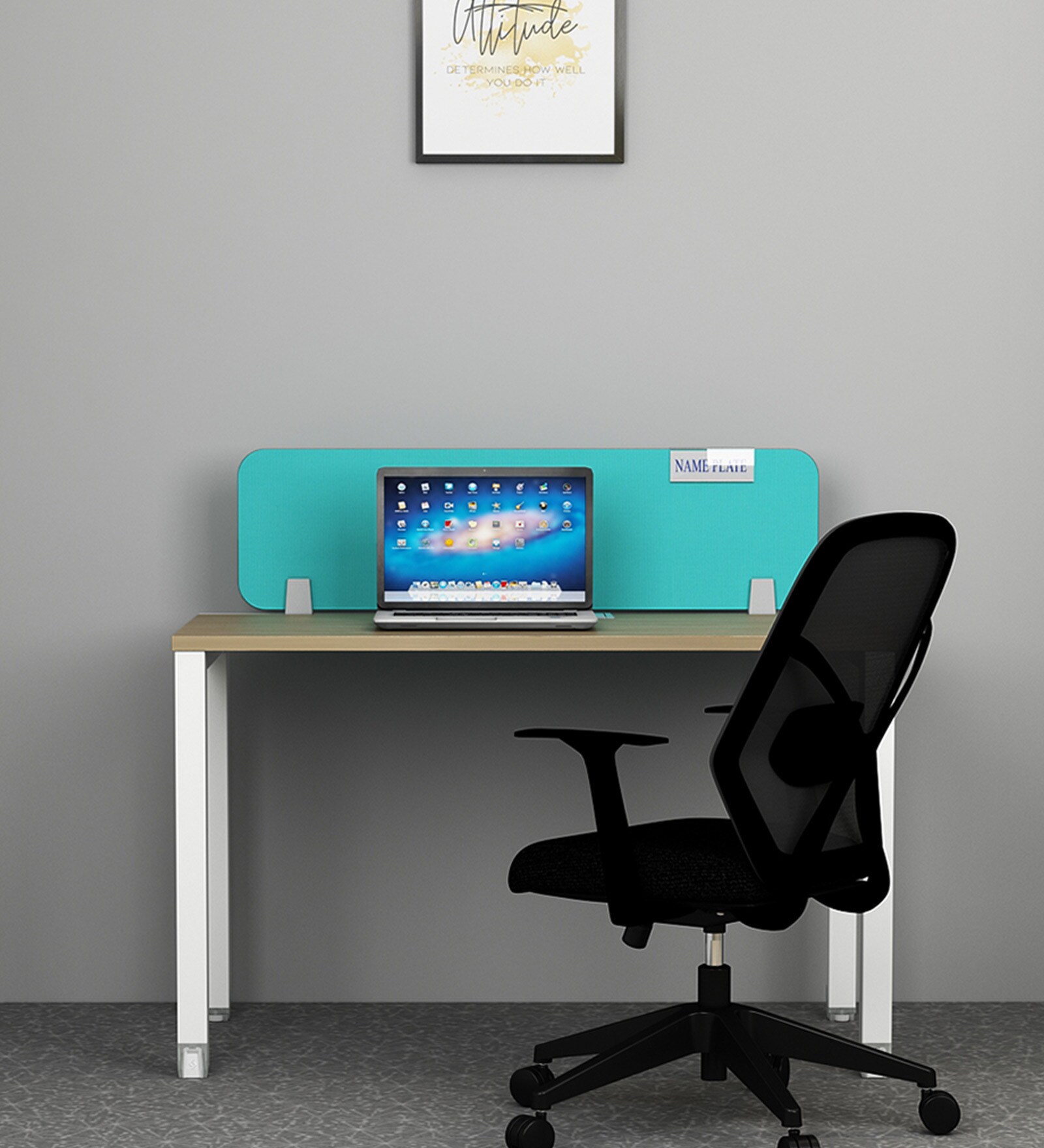 Work Station Desk in Persian Walnut Finish with Front Board