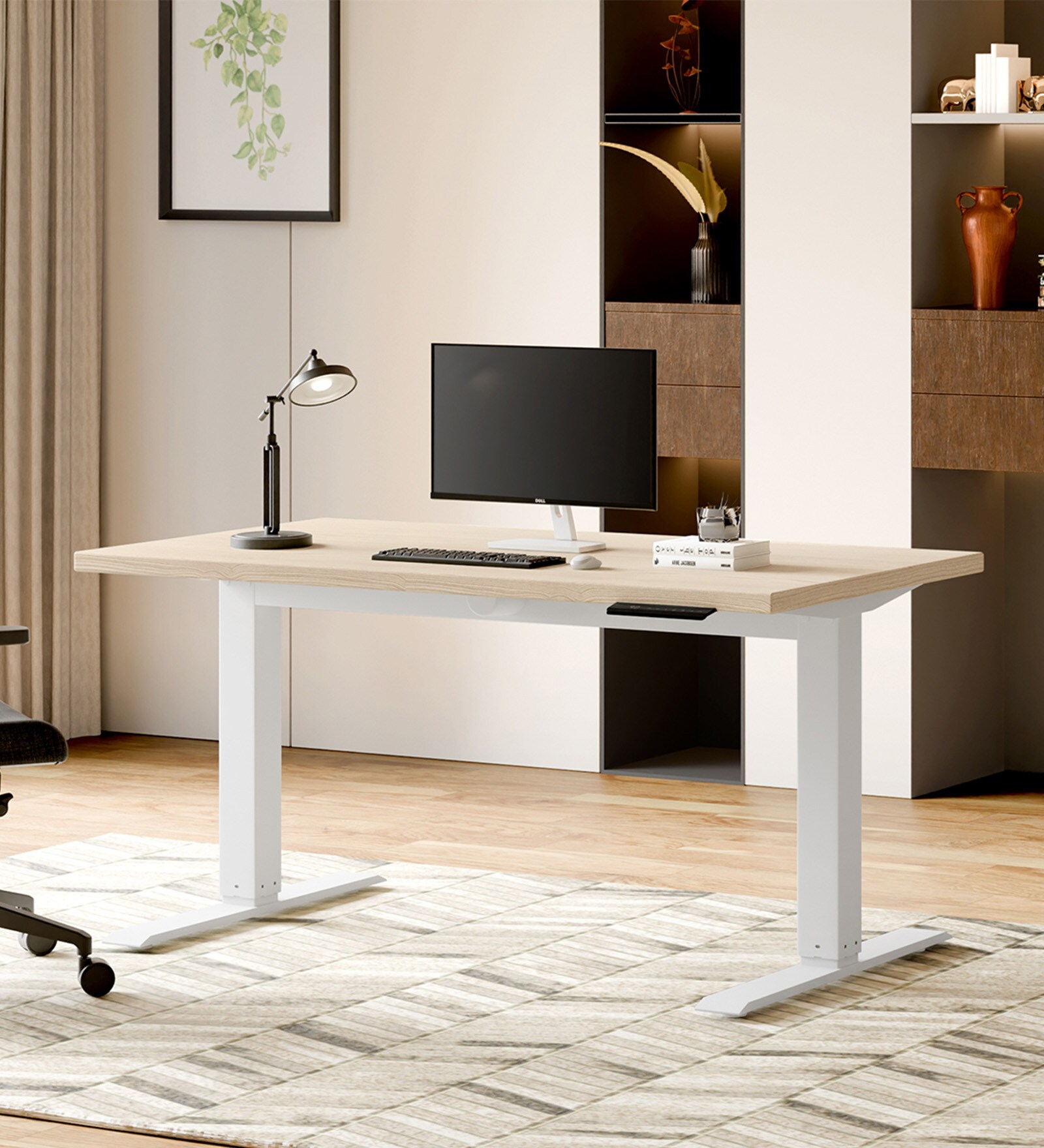 Workout Metal Height Adjustable Desk in Highland Finish