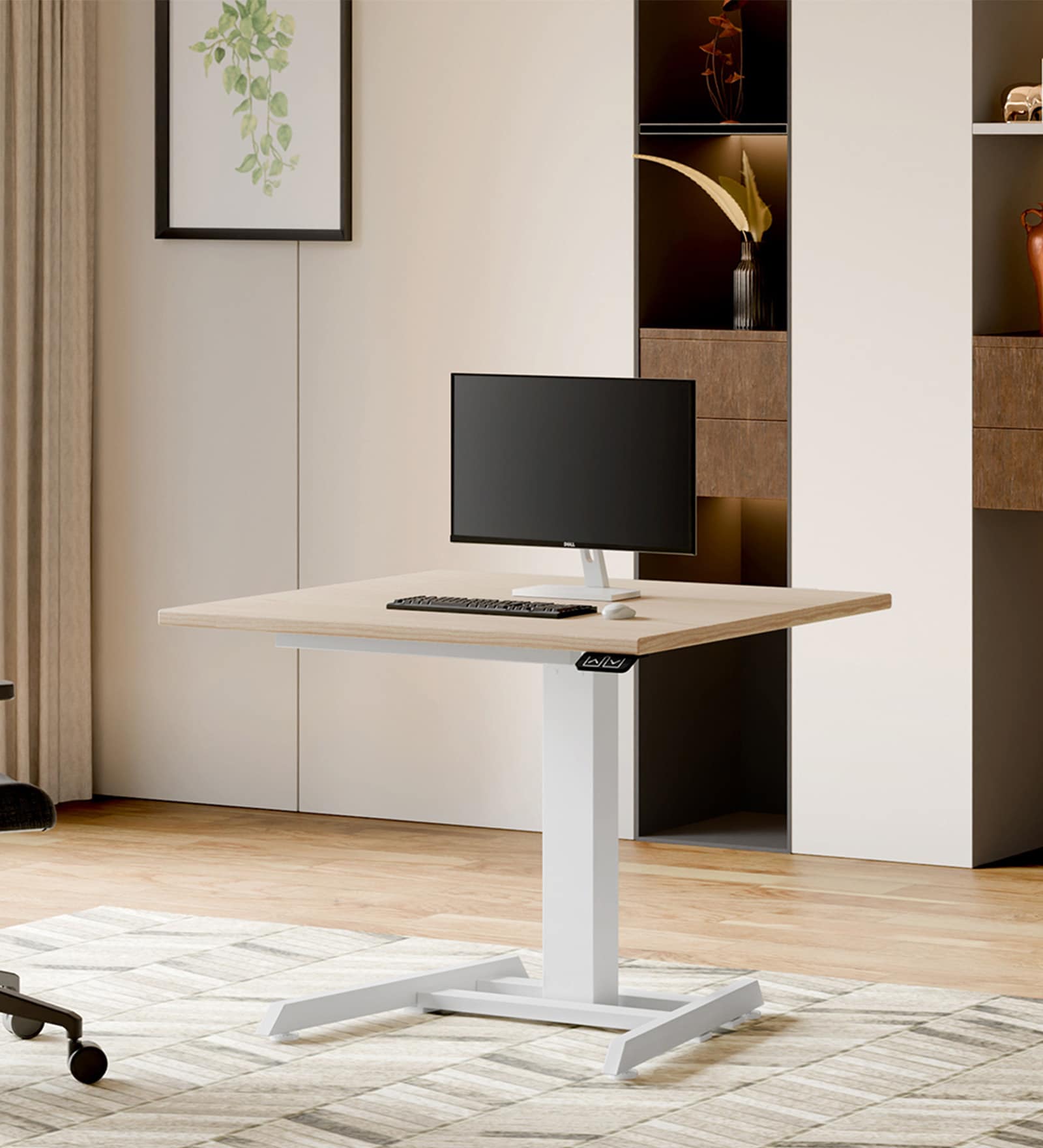 Workout Metal Height Adjustable Desk in Highland Finish Workout Metal Height Adjustable Desk in Highland Finish