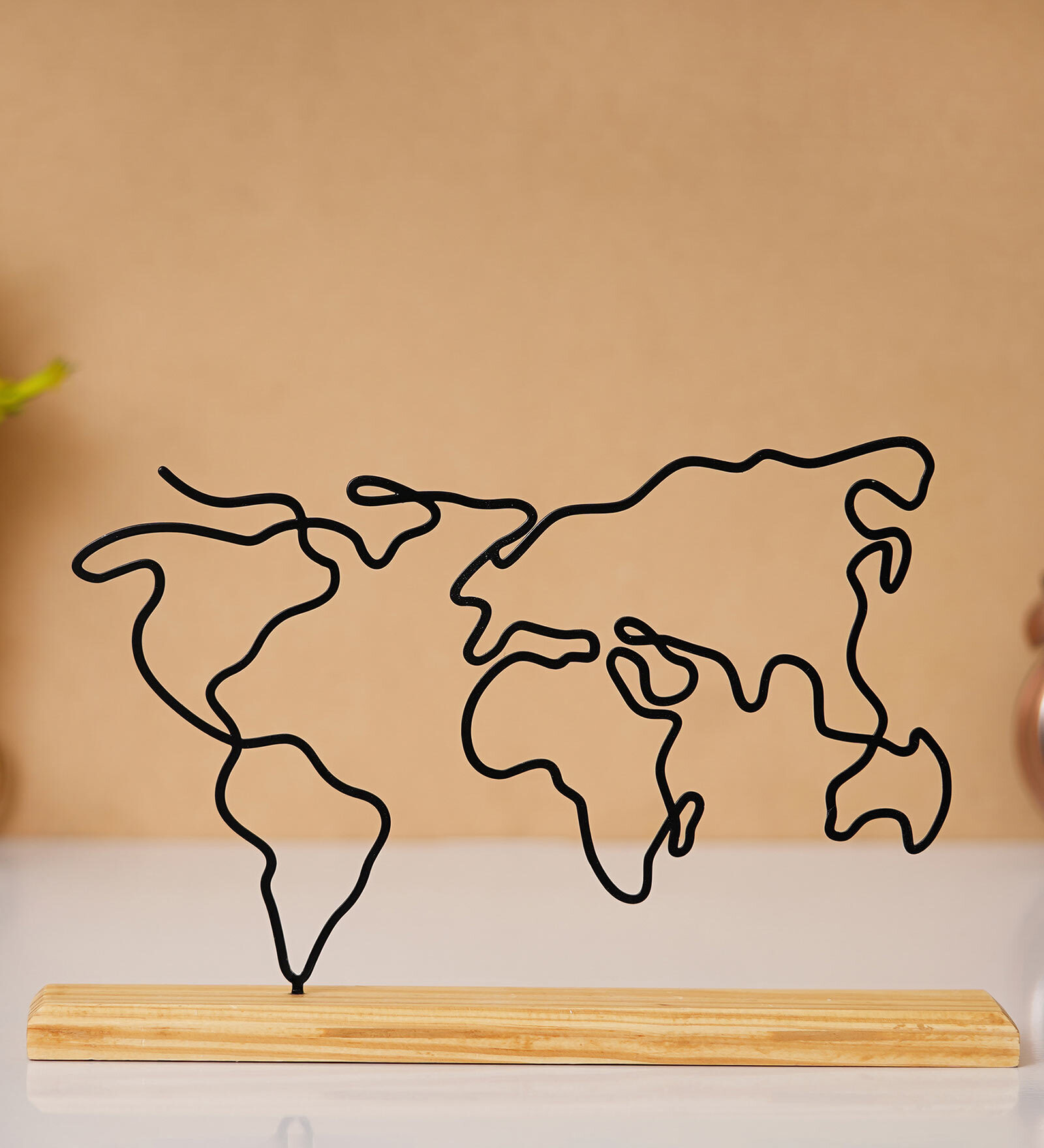 World Map Metal Sculpture