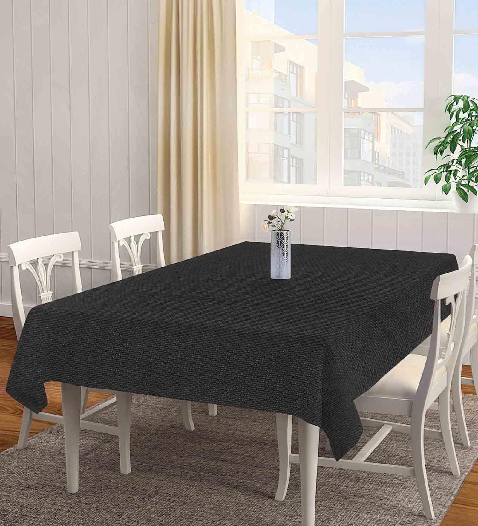 Woven Design Black (72x52) Cotton Table Cover