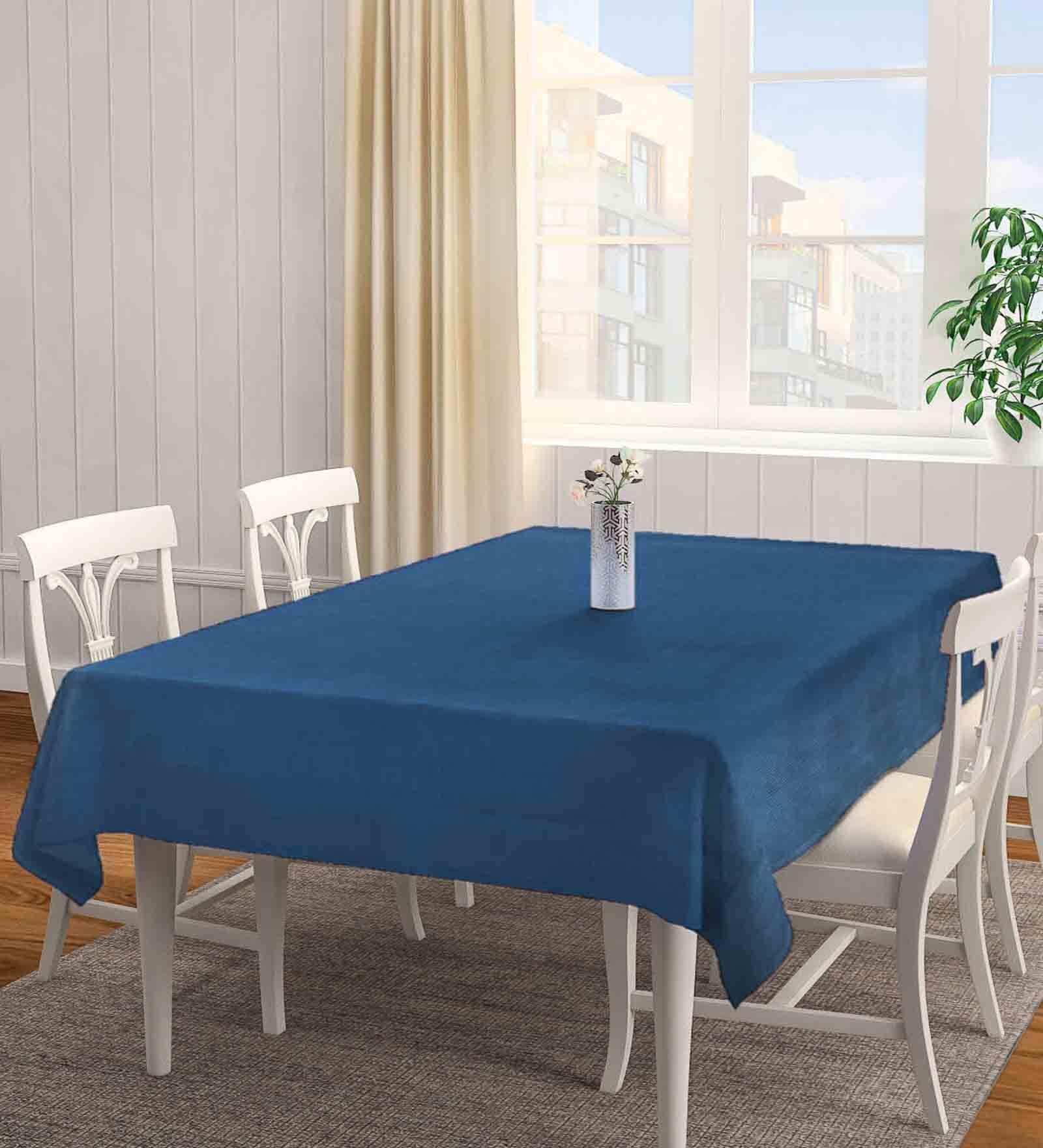 Woven Design Blue (72x52) Cotton Blend Table Cover