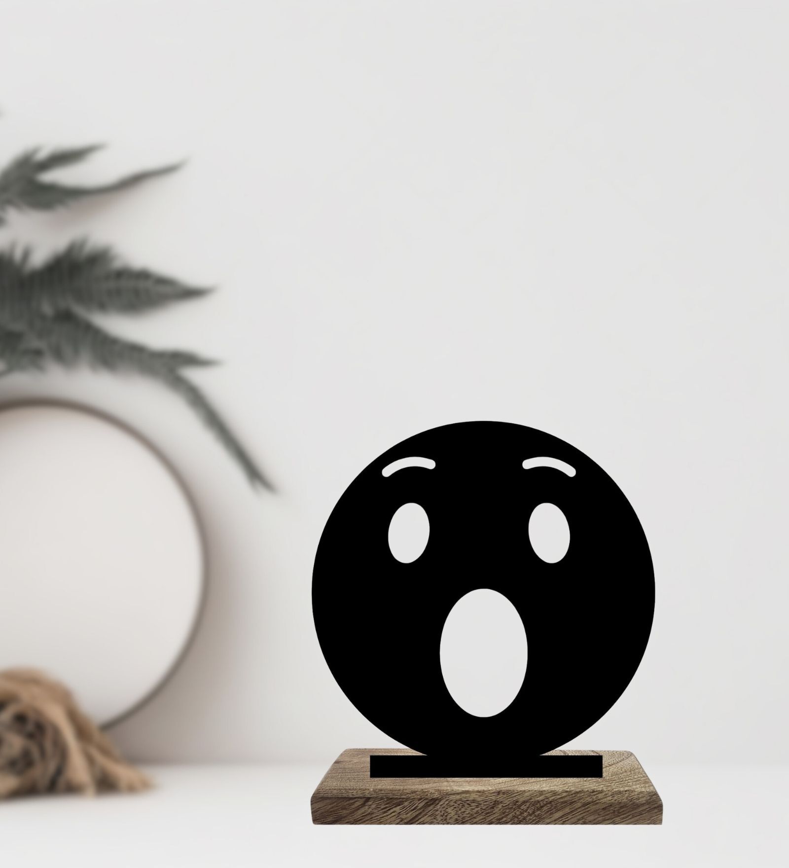 Wow Empji Black Mango Wood & Iron Showpiece