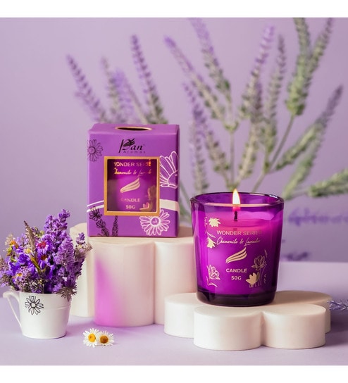 Wonder Series Chamomile & Lavender Glass Candle (Purple)