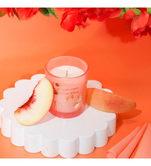 Wonder Series Tropical Peach Glass Candle (Pink)