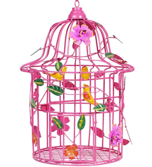 Buy Wonderland Big Size Decorative Bird Cage Pink Color With Metal