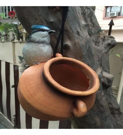 Buy Wonderland Brown Blue Jay Bird Feeder Online Garden Decor