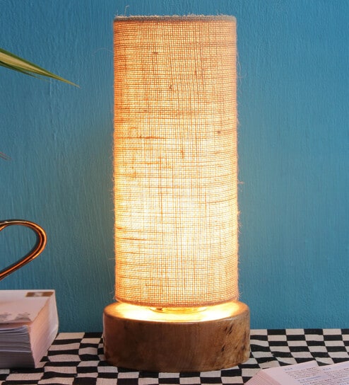 Wood Beige Table Lamp