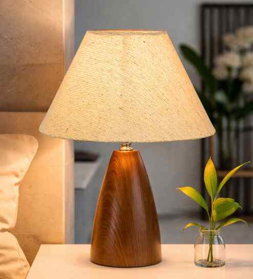 Wood Grain Pattern Small Table Lamp