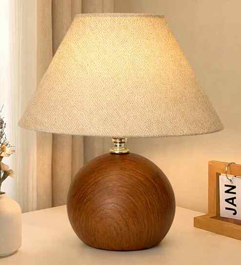 Wood Grain Pattern Small Table Lamp