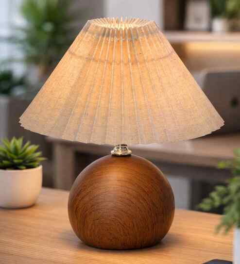 Wood Grain Pattern Small Table Lamp