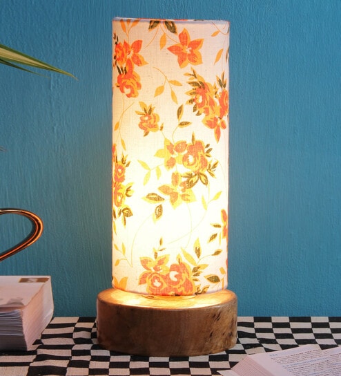 Wood Multicolor Table Lamp