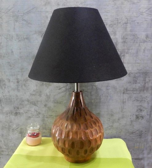 black wooden lamp base