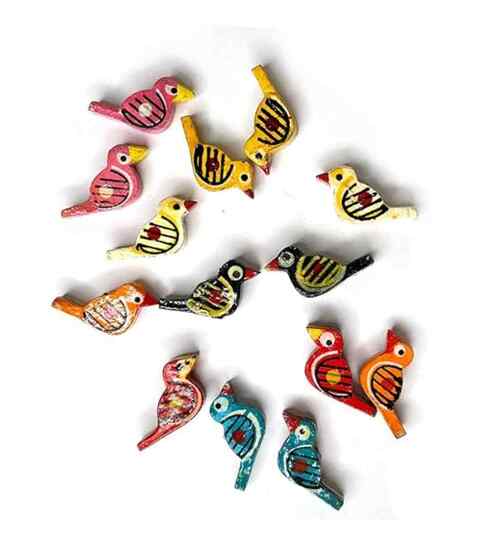 Wooden Parrot Beads Used for Art and Craft- Pack of 50