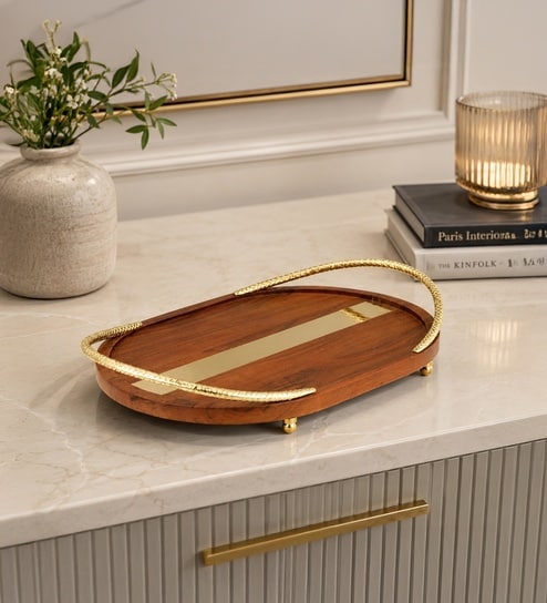 Gold Wooden Tray