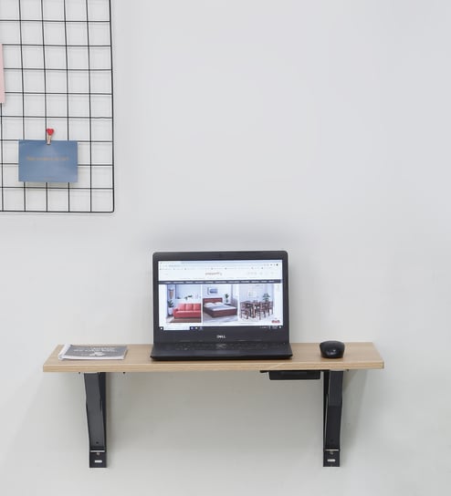 Woodit Wall Mount Table in Beige Colour