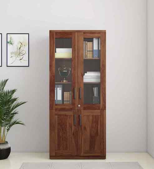 Woodland Book Case In Sheesham & Melamine Finish