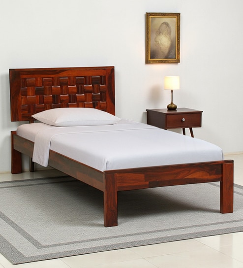 Woodway Sheesham Wood Single Bed In Honey Oak  Finish