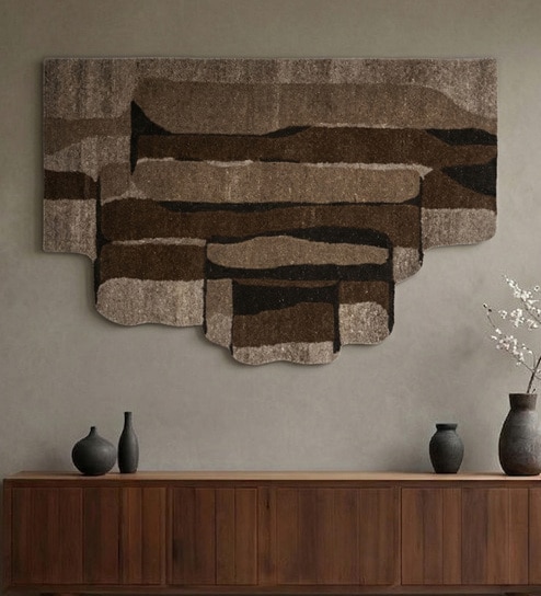 Multicolor Wool Handmade Wall Art Panel 4x2 Feet-image-38