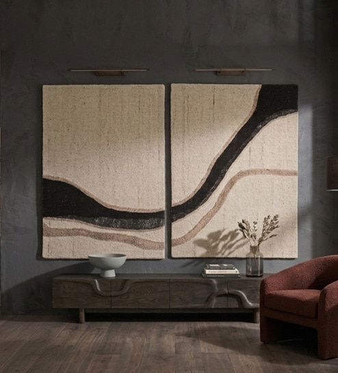 Multicolor Wool Handmade Wall Art Panel 4x2 Feet-image-48