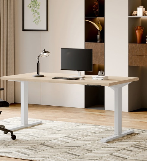 Workout Metal Height Adjustable Desk in Highland Finish