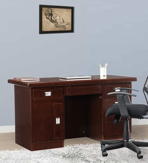 Buy Meridian Workspace Desk In Warm Finish By Durian Online Work