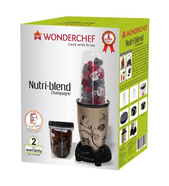 Buy Wonderchef Nutriblend Champagne with Jar 400 W Mixer Grinder