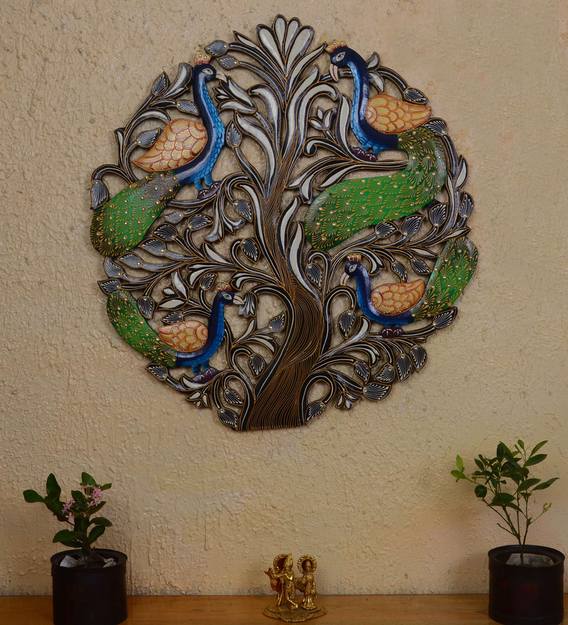 Buy Wooden Wall Mural In Blue By Art Of Jodhpur Online People Places Wall Murals Wall Art Home Decor Pepperfry Product