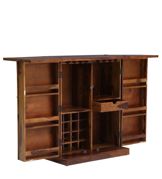 Buy Woodway Solid Wood Bar in Provincial Teak Finish