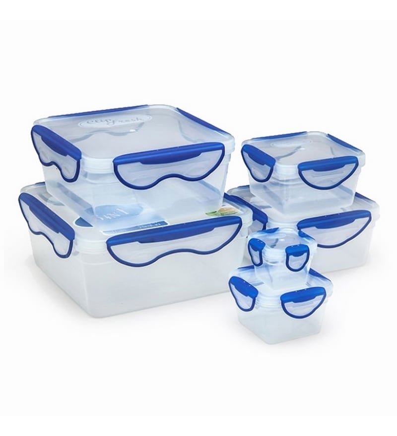 Buy Wonderchef Clip Fresh Containers Set of 6PcBlue Green Online