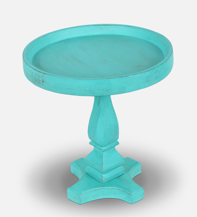 Buy Wooden Accent Table In Light Blue Colour By The Urban Store Online