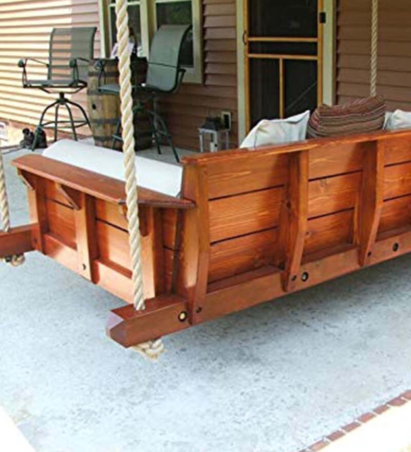 Buy Solid Wood Swing in Brown Colour by AD Online Swings