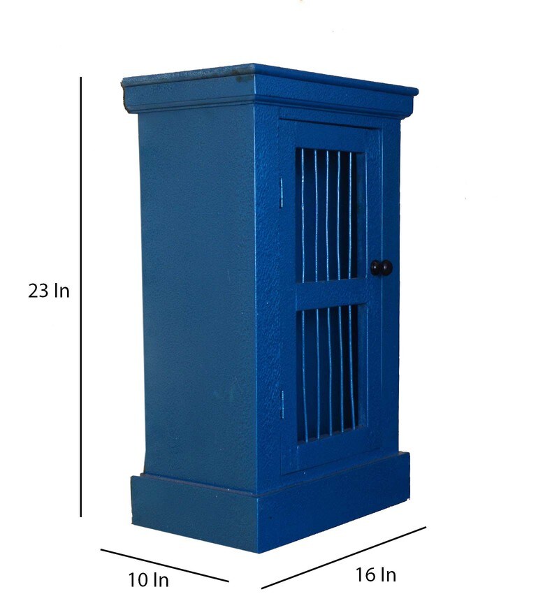 Buy Wooden Wall In Distress Blue By Art Of Jodhpur Online