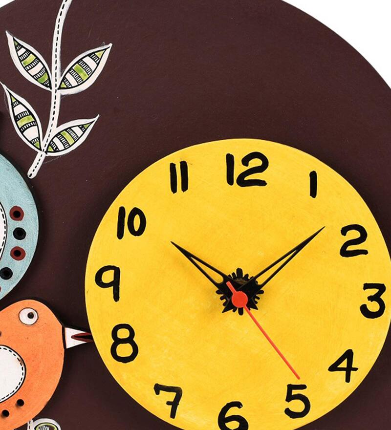 Buy Wooden Wall Clock In Brown By Aakriti Art Creations Online