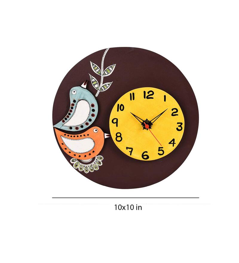 Buy Wooden Wall Clock In Brown By Aakriti Art Creations Online